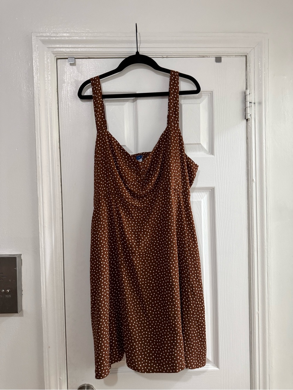 Old Navy brown and white polka dot dress
